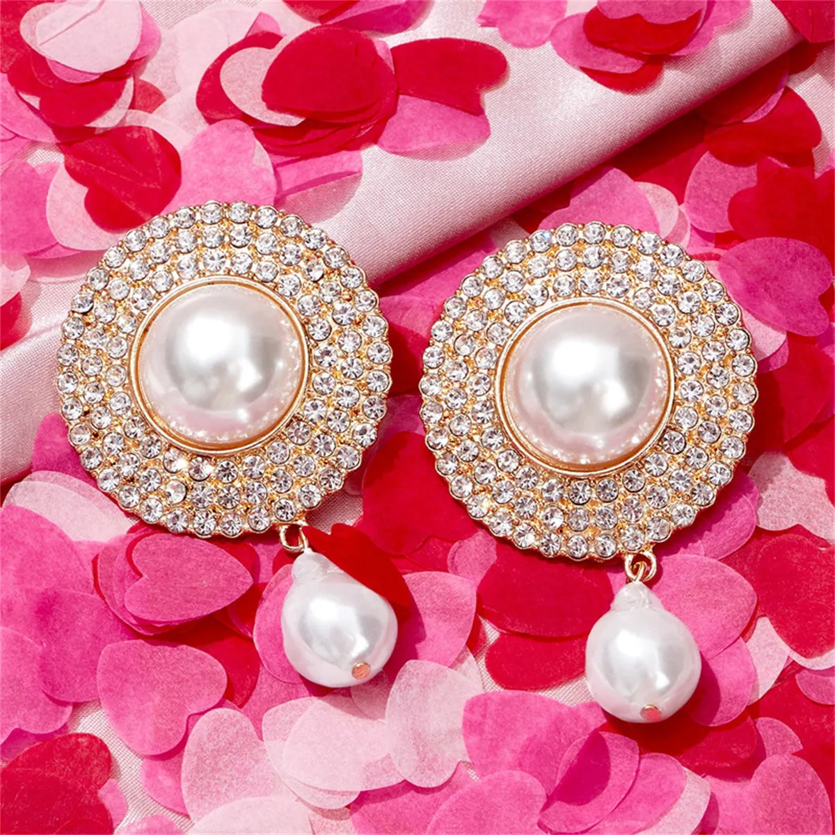 Pearl & Cubic Zirconia 18K Gold-Plated Statement Drop Earrings