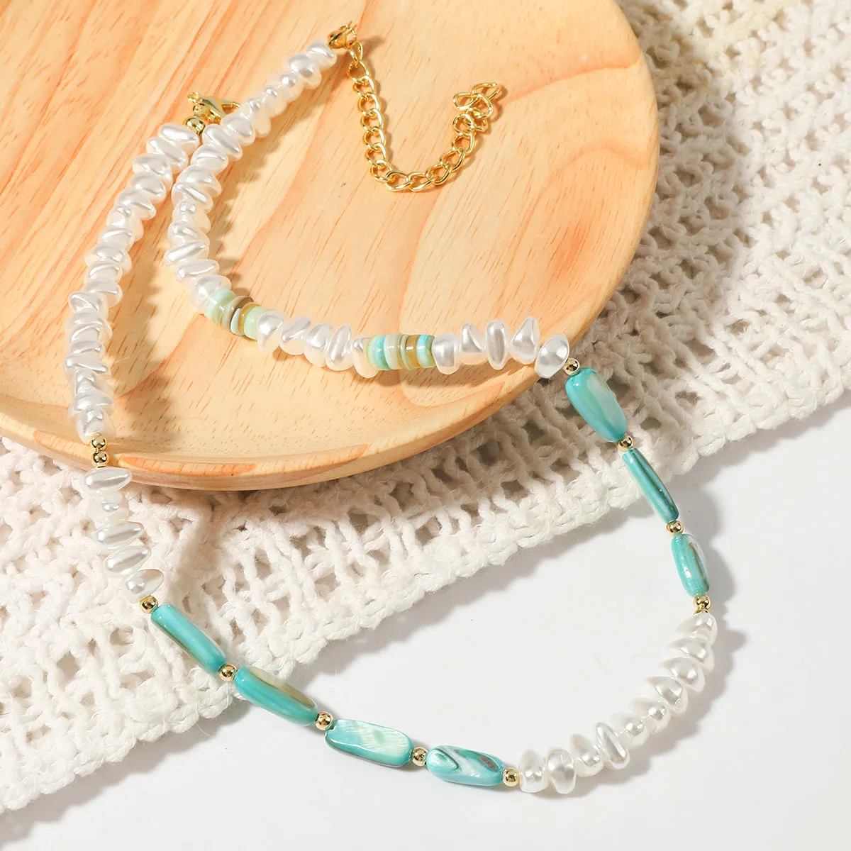 Pearl & Resin Shell 18K Gold-Plated Beaded Necklace