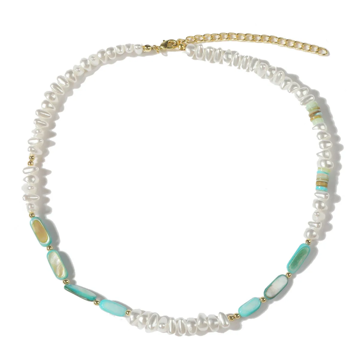 Pearl & Resin Shell 18K Gold-Plated Beaded Necklace