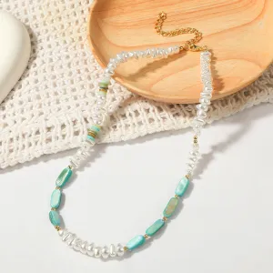 Pearl & Resin Shell 18K Gold-Plated Beaded Necklace