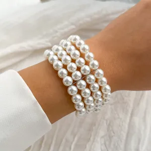 Pearl & Silver-Plated Layered Bracelet
