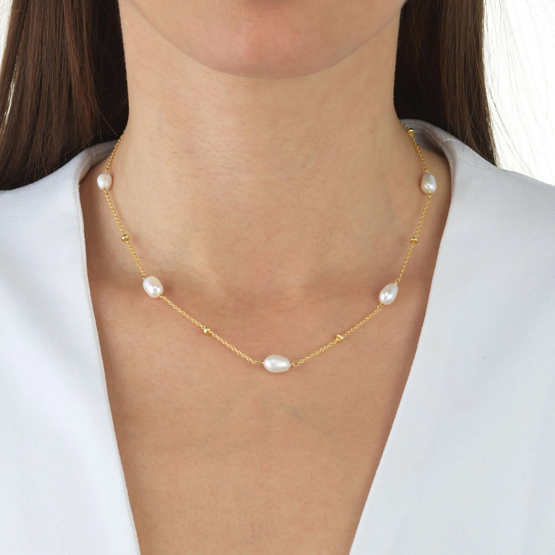 Pearl Ball Chain Necklace