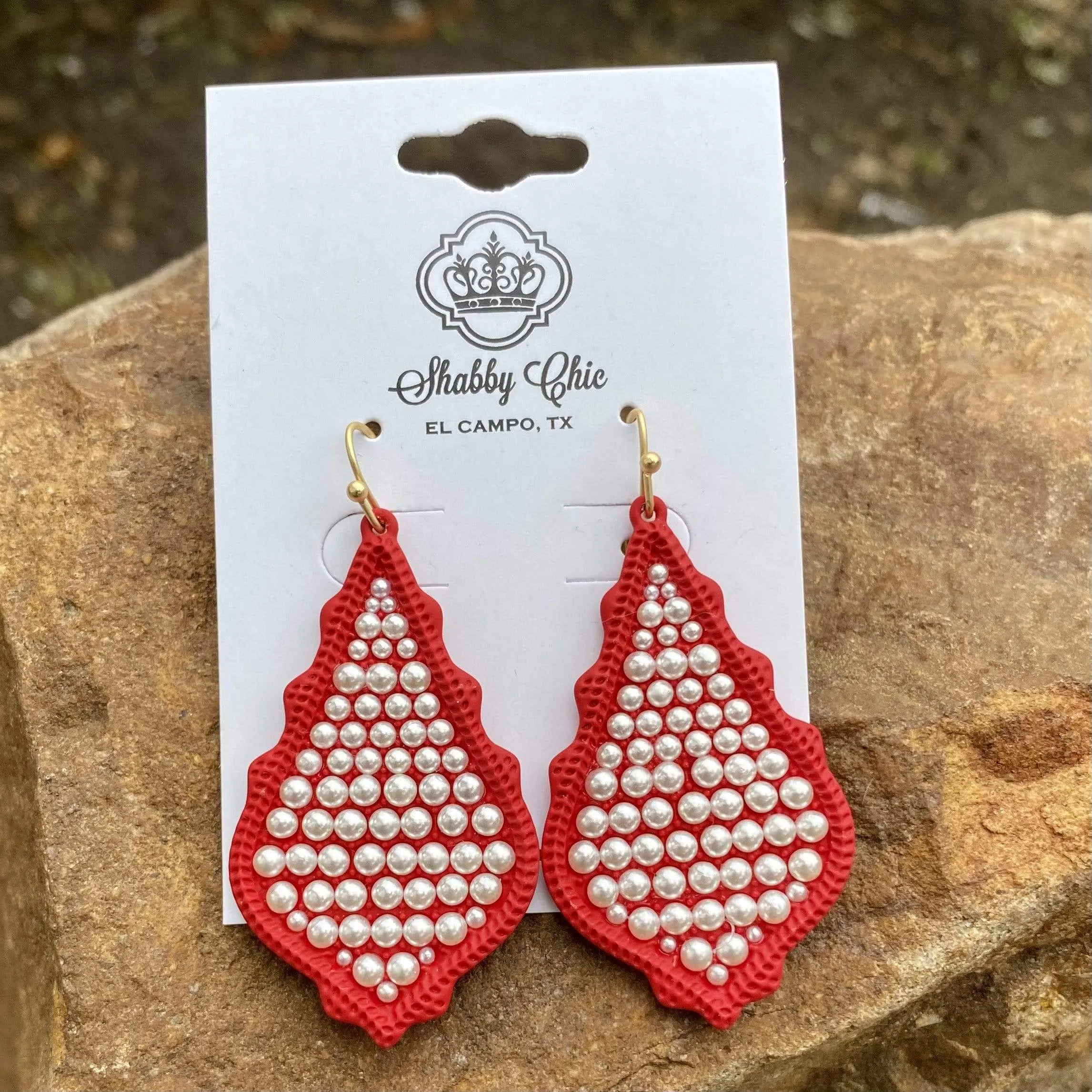 Pearl Girl Earrings - Red