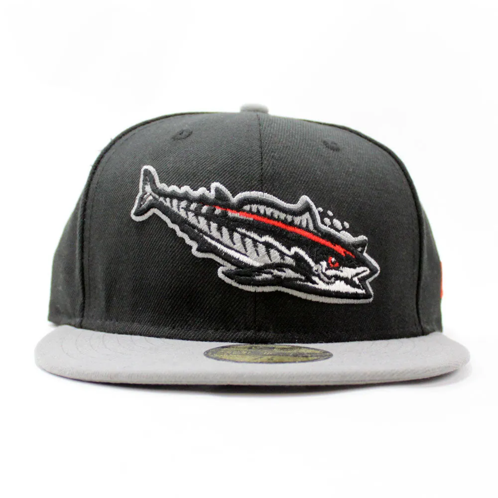 Pensacola Blue Wahoos New Era 59Fifty Fitted Hat (Black Gray Red)