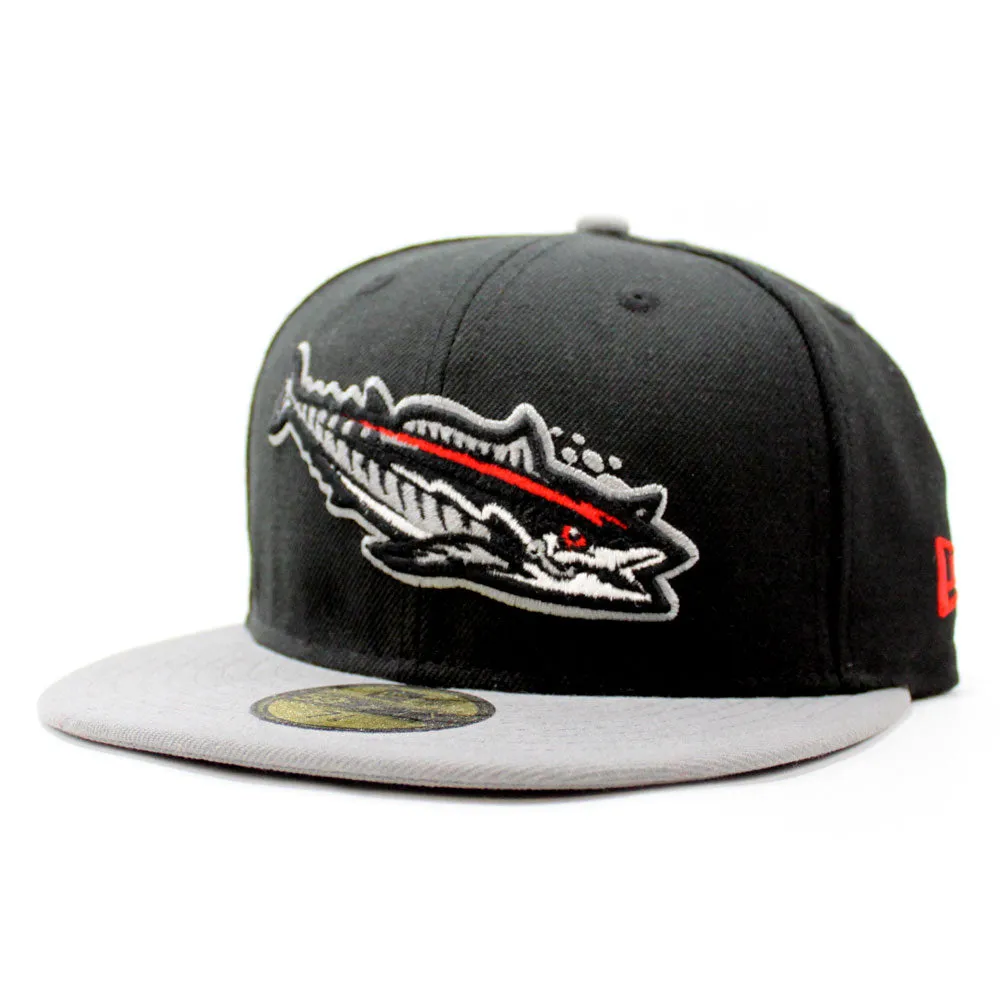 Pensacola Blue Wahoos New Era 59Fifty Fitted Hat (Black Gray Red)