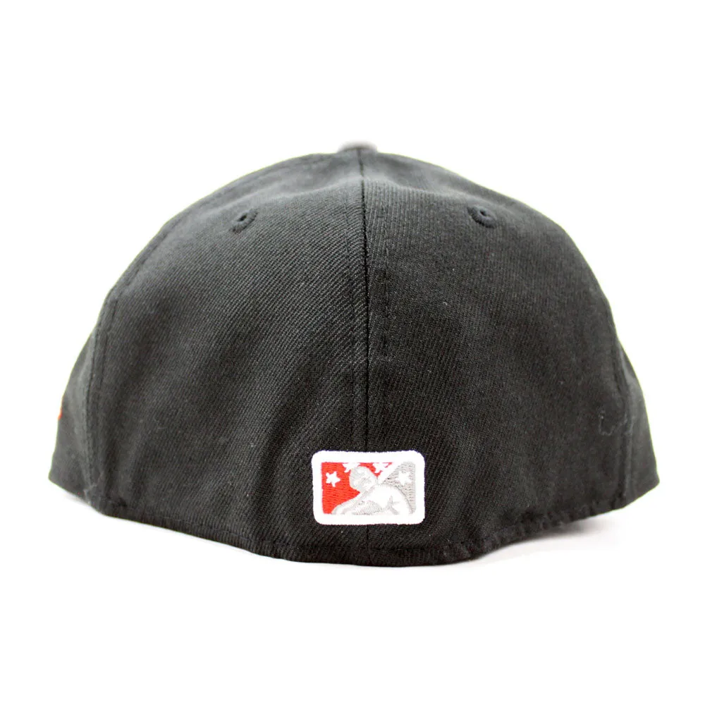 Pensacola Blue Wahoos New Era 59Fifty Fitted Hat (Black Gray Red)