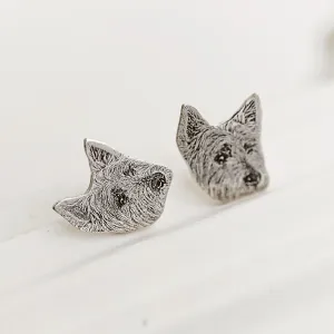 Pet face silhouette earrings