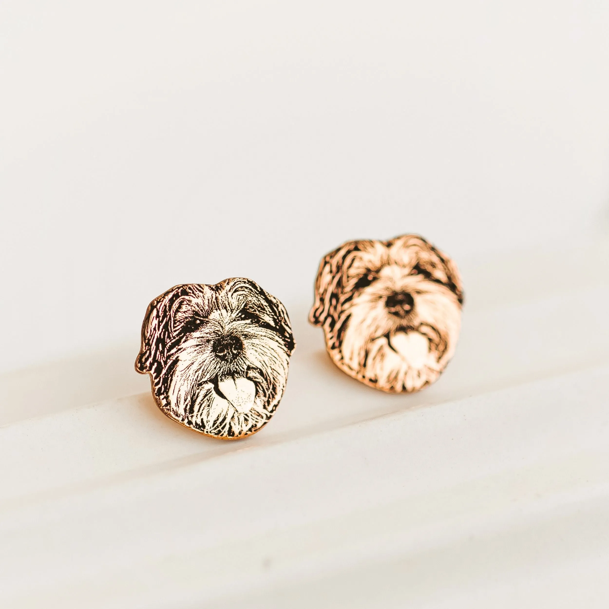 Pet face silhouette earrings