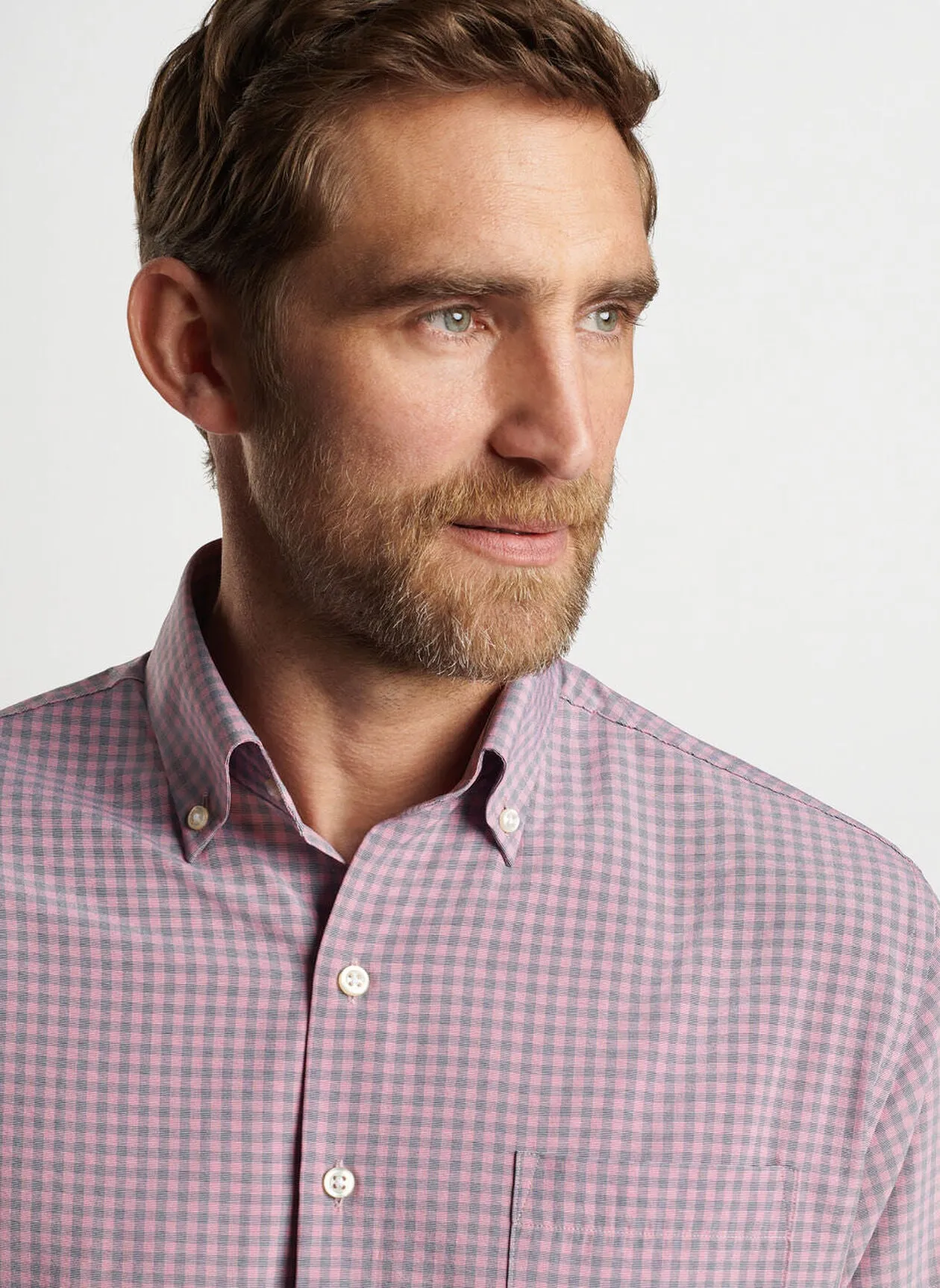 Peter Millar Murray Poplin Sport Shirt - Rosewood
