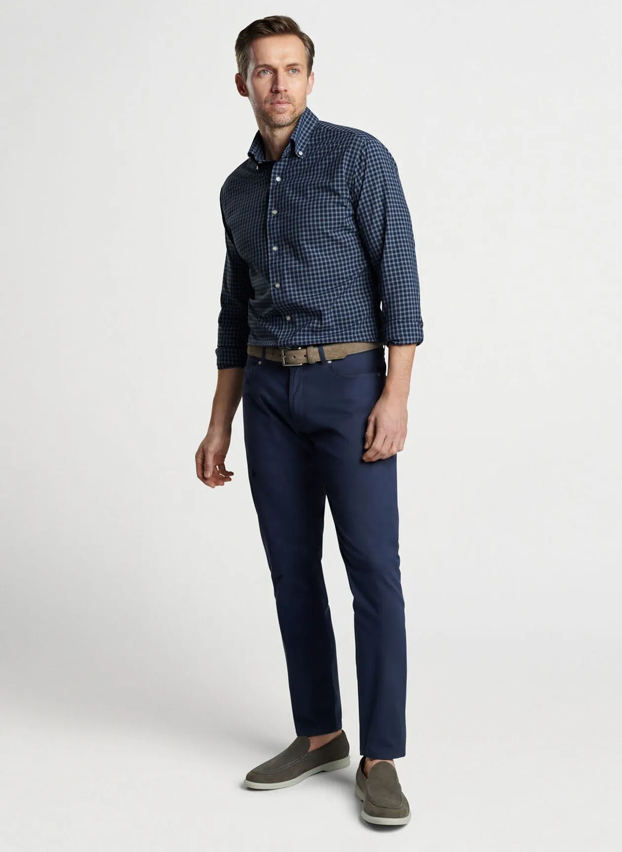 Peter Millar Orton Poplin Sport Shirt - Navy
