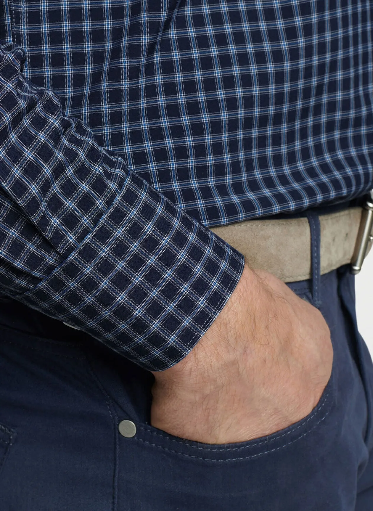 Peter Millar Orton Poplin Sport Shirt - Navy