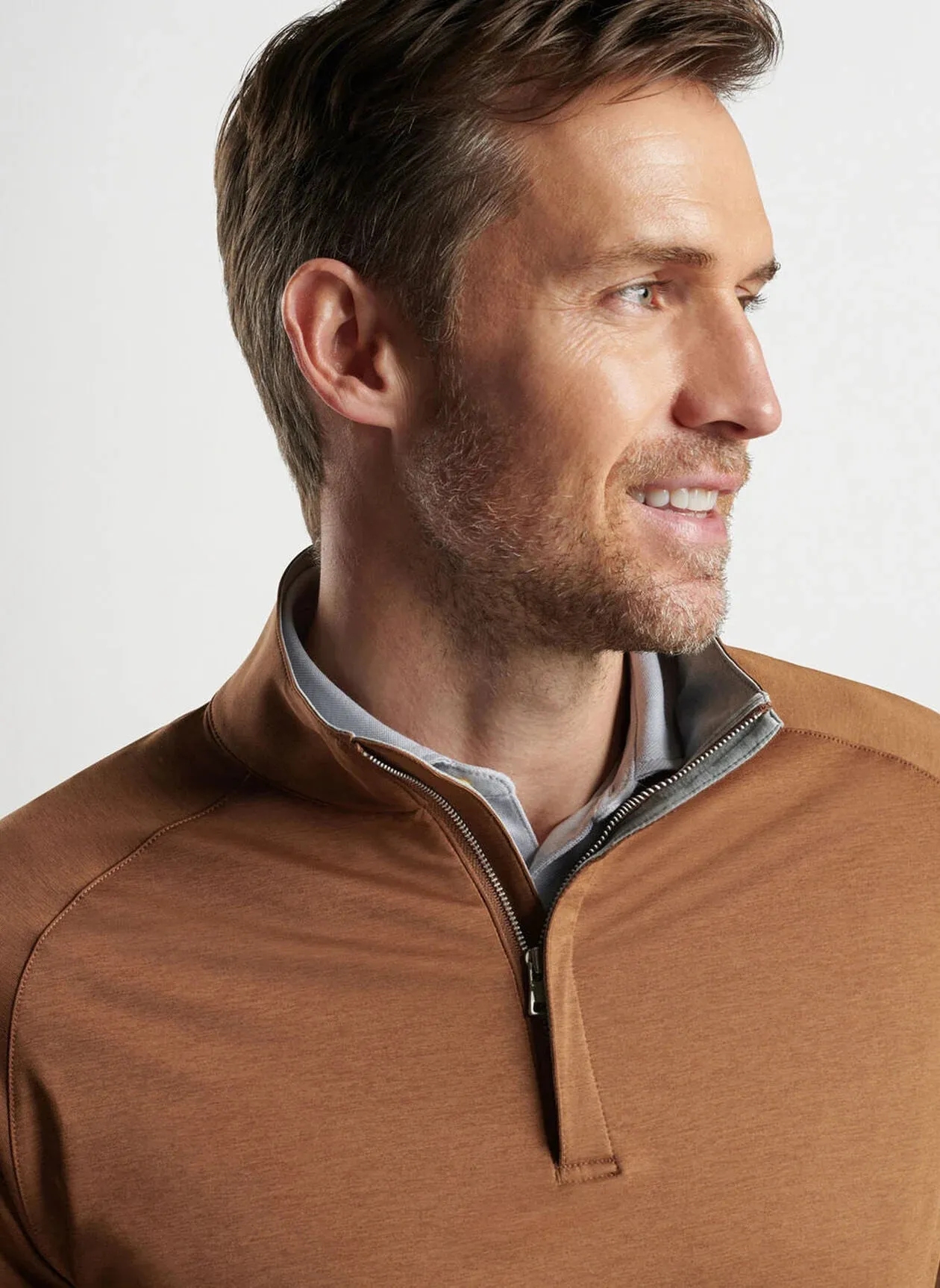 Peter Millar Stealth Performance Quarter-Zip - Walnut
