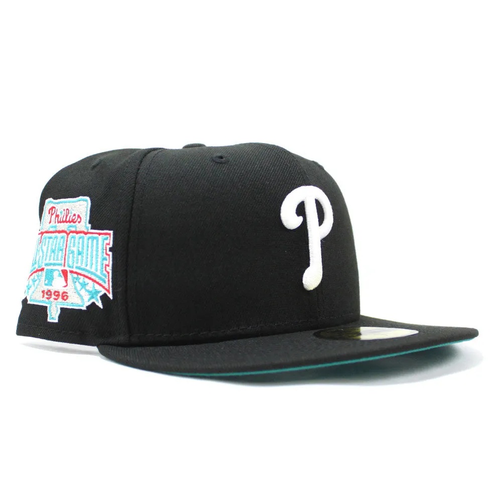 Philadelphia Phillies 1996 All-Star Game 59Fifty New Era Fitted Cap (Black Teal Under Brim)