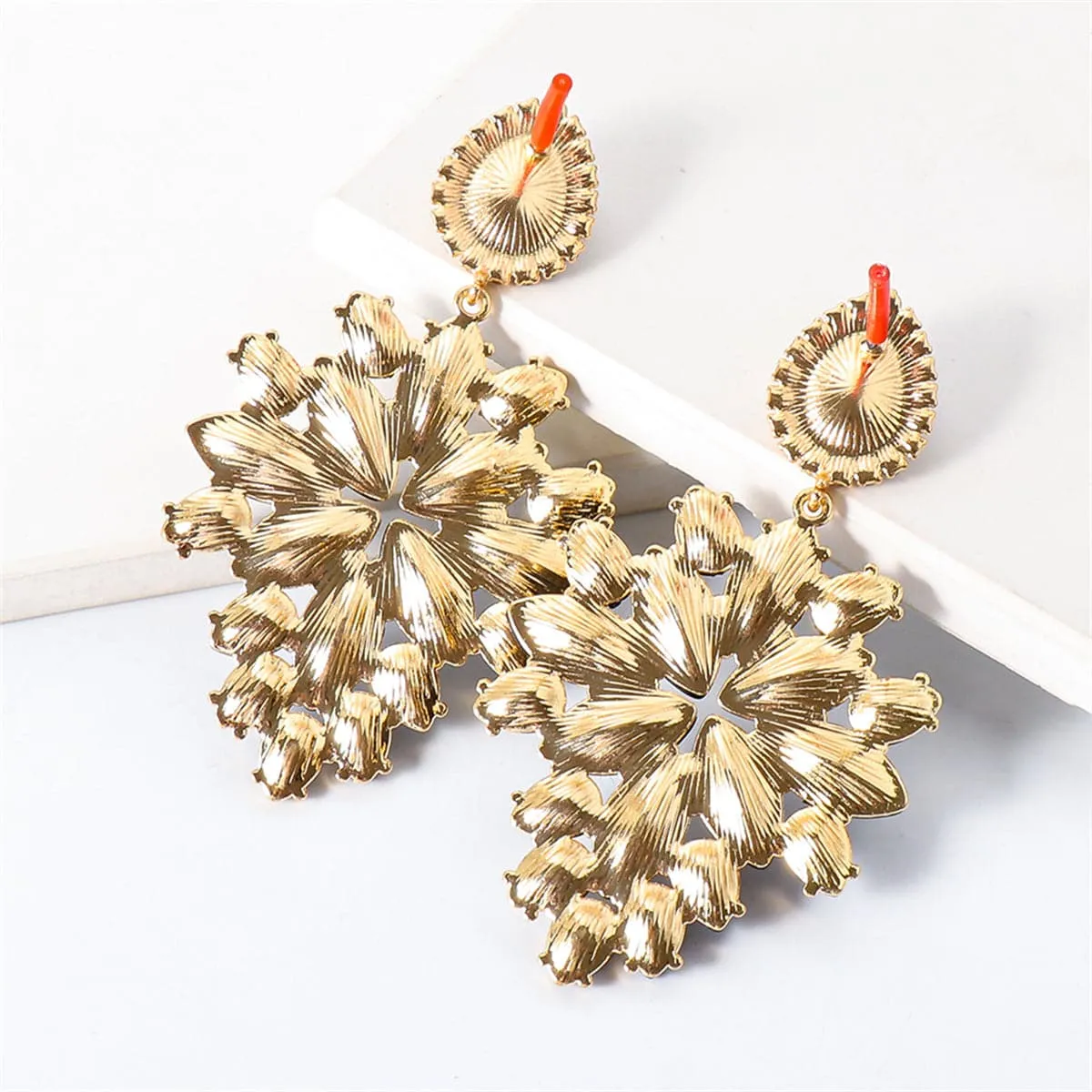 Pink Crystal & Cubic Zirconia Marquise-Cut Drop Earrings