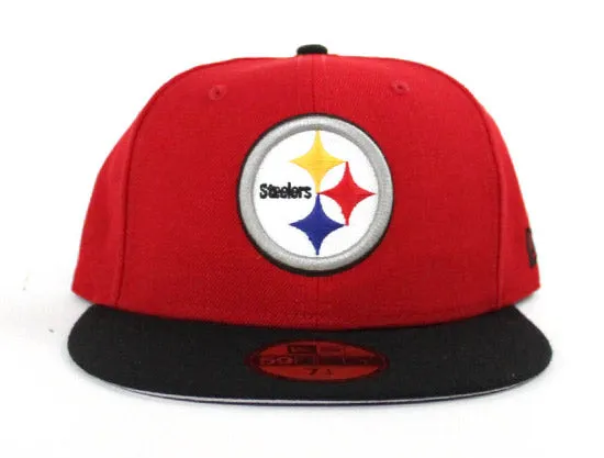 Pittsburgh Steelers New Era NFL 59Fifty Fitted Hat (Pittsburgh Pirates Color Way Red Black Gray Under Brim)