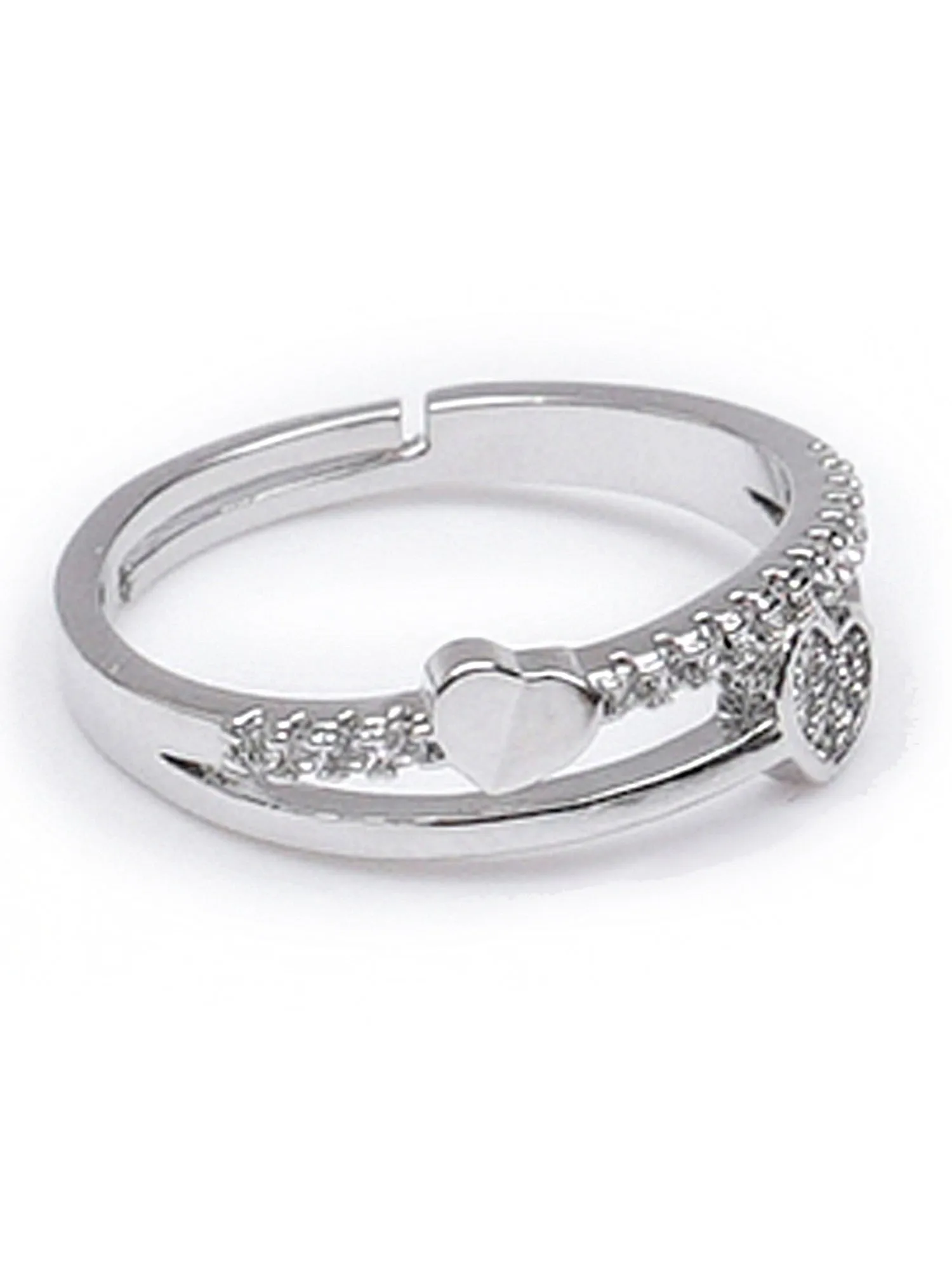 Platinum Plated Elegant Austrian Crystal Adjustable Ring