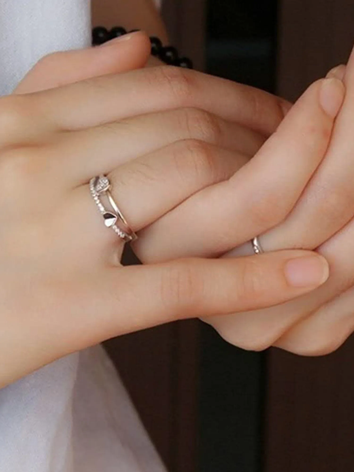 Platinum Plated Elegant Austrian Crystal Adjustable Ring