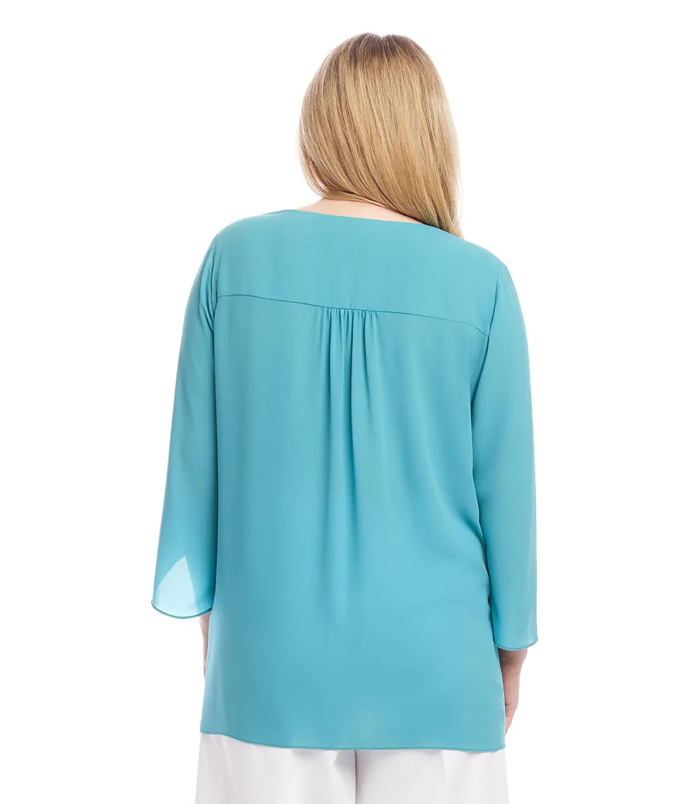 Plus Size Bracelet Sleeve Asymmetric Top