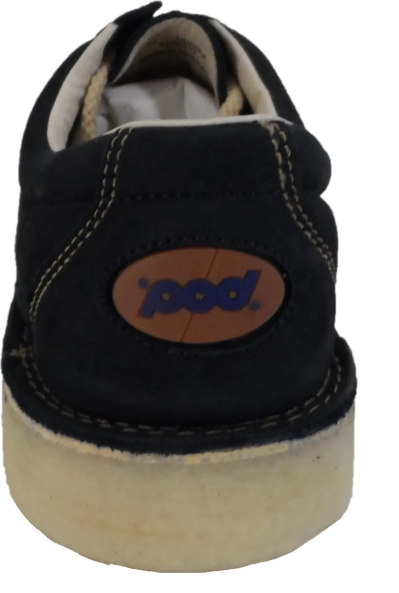 Pod Original Navy Blue Jagger Retro Nubuck Leather Shoes
