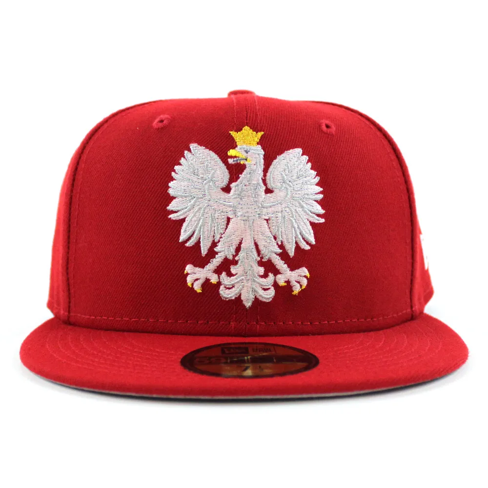 Polish Eagle New Era 59FIFTY Fitted Hat (Red Gray Under Brim)