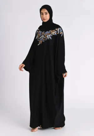 Premium Rio Black Embroidered Farasha