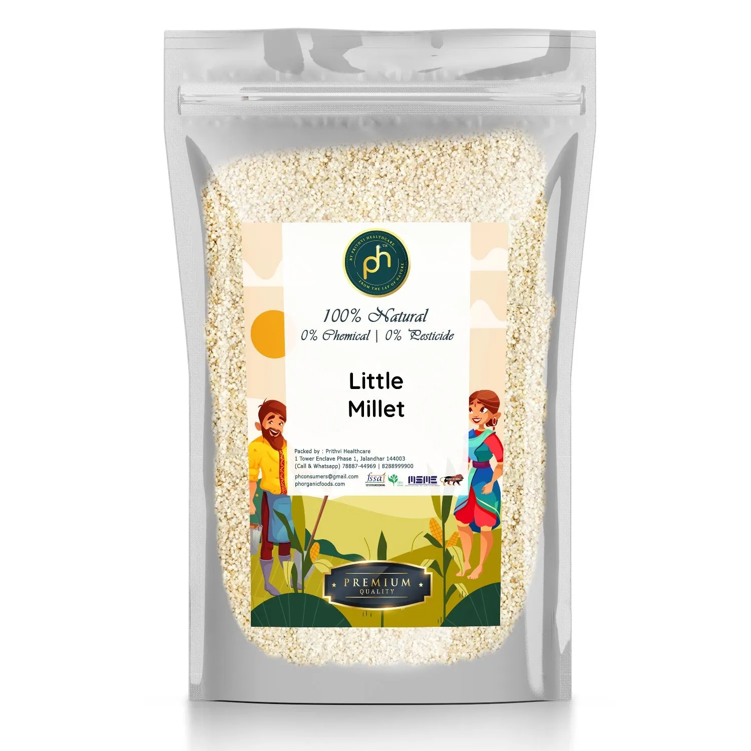 Prithvi Healthcare Organic 5 Millet's Combo 1 KG Each Browntop Foxtail Kodo Barnyard Little Millet Total 5 KG