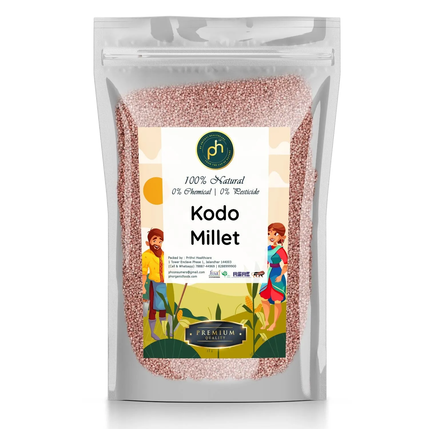 Prithvi Healthcare Organic 5 Millet's Combo 1 KG Each Browntop Foxtail Kodo Barnyard Little Millet Total 5 KG