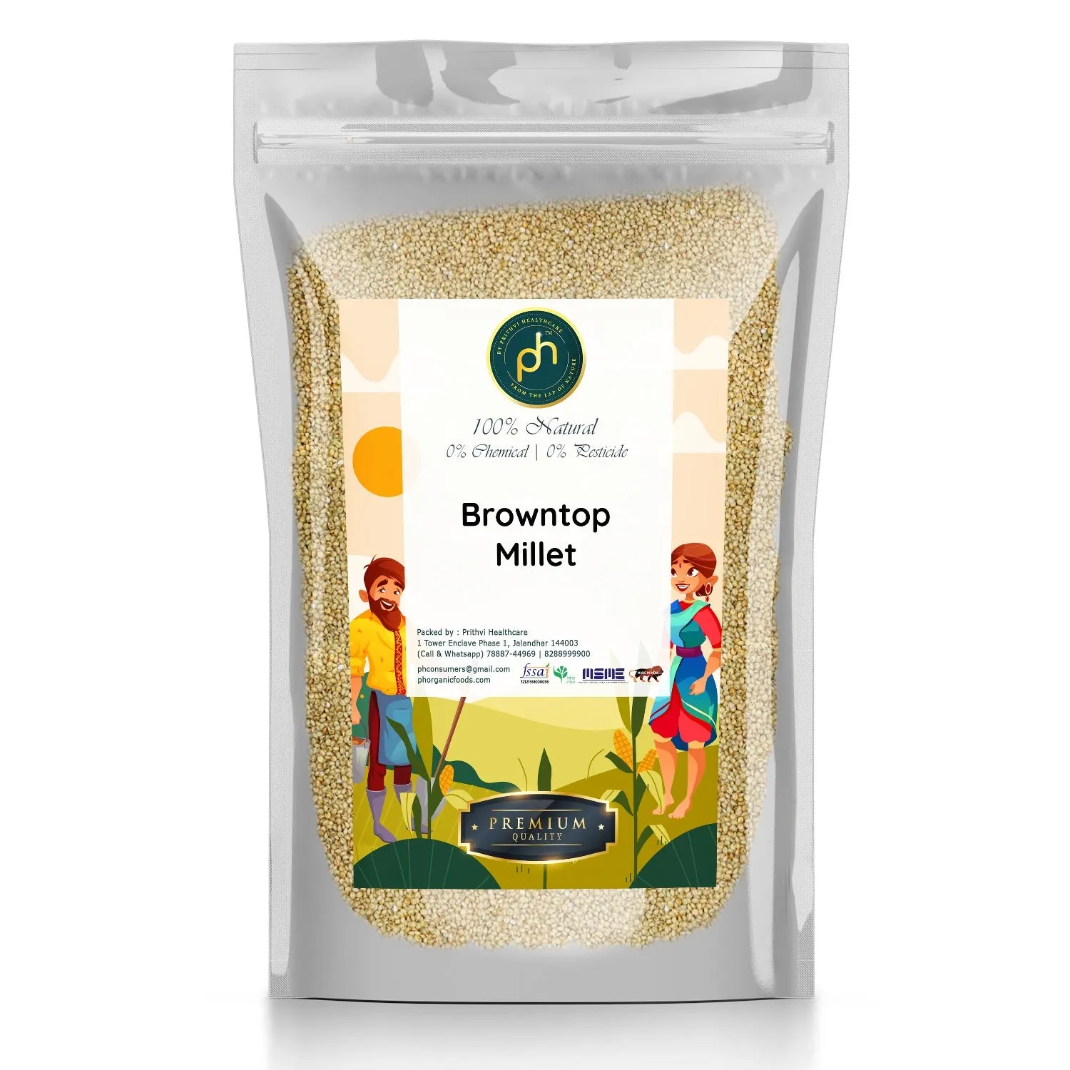 Prithvi Healthcare Organic 5 Millet's Combo 1 KG Each Browntop Foxtail Kodo Barnyard Little Millet Total 5 KG