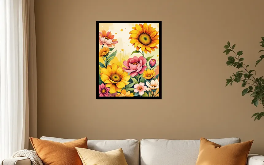 Psychedelic Floral Harmony Wall Art Poster