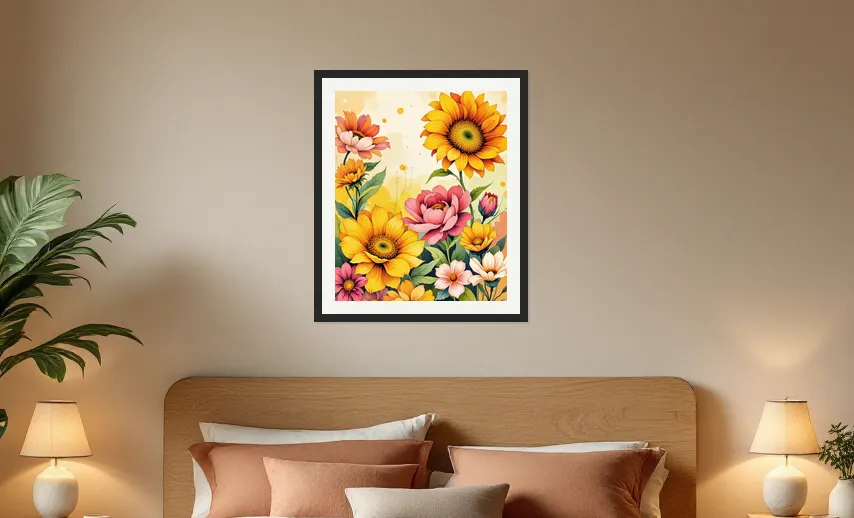 Psychedelic Floral Harmony Wall Art Poster