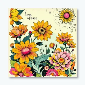 Psychedelic Flower Power Wall Art Poster