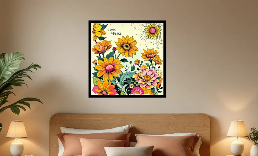 Psychedelic Flower Power Wall Art Poster