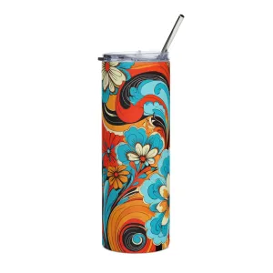 Psychedelic Swirl 20 oz Insulated Stainless Steel Tumbler with Metal Straw