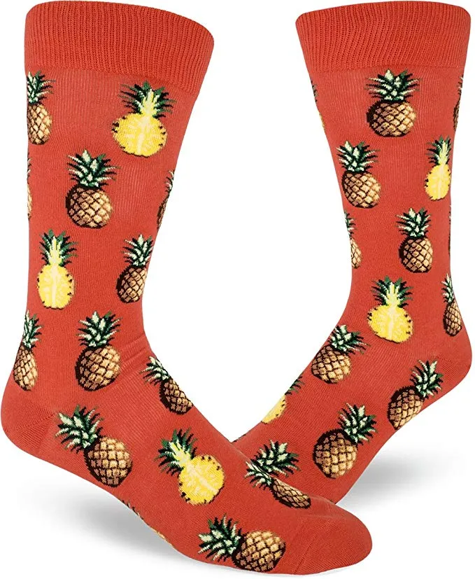 Pursuit of Pineapples Men’s Crew Socks Coral