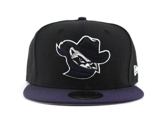 Quad Cities River Bandits New Era 59FIFTY Custom Fitted Hats (BLACK LIGHT NAVY GRAY UNDERBRIM)