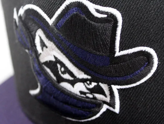 Quad Cities River Bandits New Era 59FIFTY Custom Fitted Hats (BLACK LIGHT NAVY GRAY UNDERBRIM)