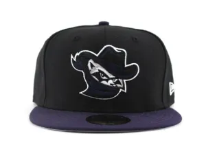 Quad Cities River Bandits New Era 59FIFTY Custom Fitted Hats (BLACK LIGHT NAVY GRAY UNDERBRIM)