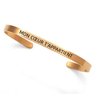 "Mon coeur t'appartient" cuff