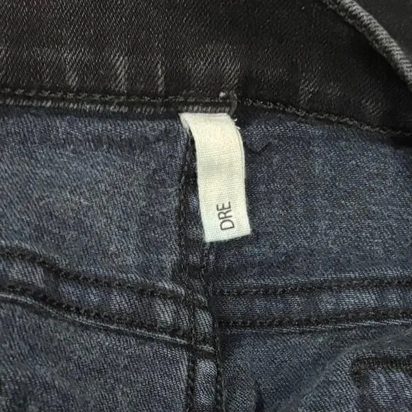 Rag &amp; Bone Stone Black Ankle Dren Slim Boyfriend Jeans  Frayed Hem Size 28