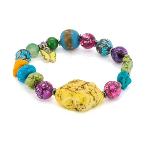 Rainbow Butterfly Beaded Bracelet