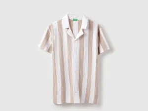 Regular Fit Resort Collar Striped Shirt