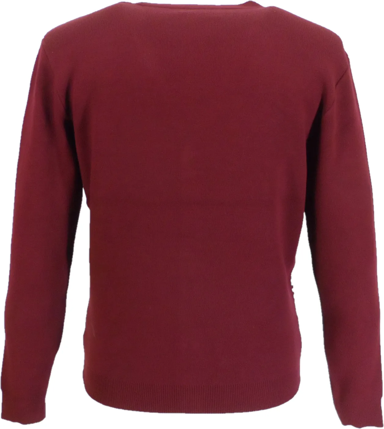 Relco Classic Retro Burgundy/Sky Checkerboard Cardigan