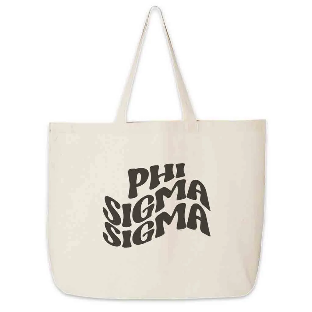 Retro Mod Sorority Name Canvas Tote Bag