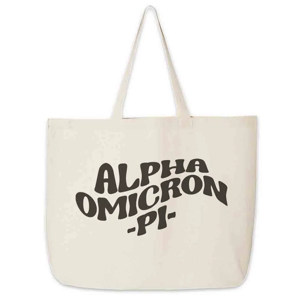 Retro Mod Sorority Name Canvas Tote Bag