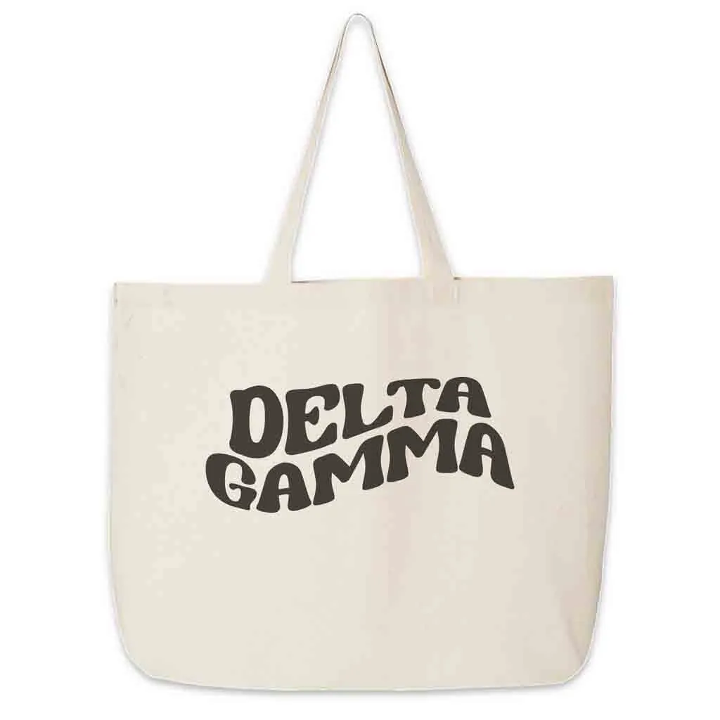 Retro Mod Sorority Name Canvas Tote Bag