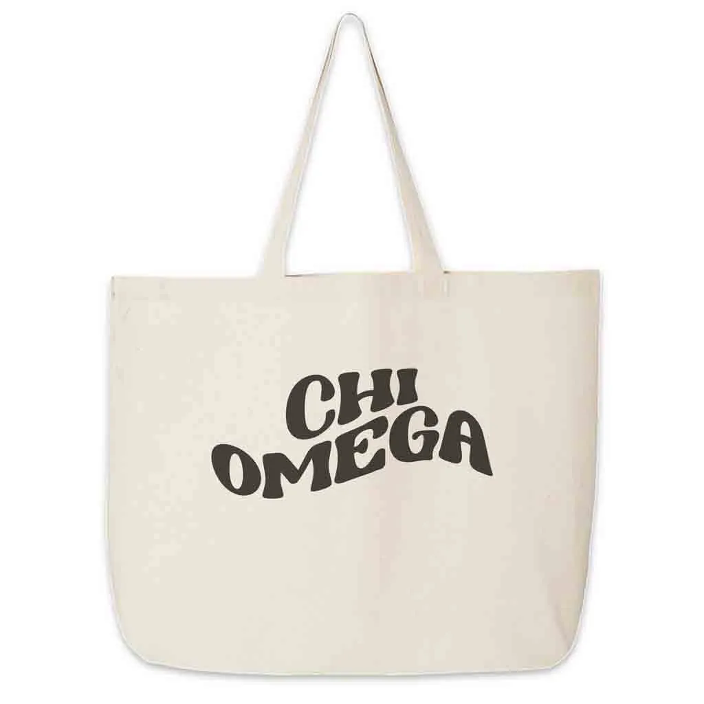 Retro Mod Sorority Name Canvas Tote Bag