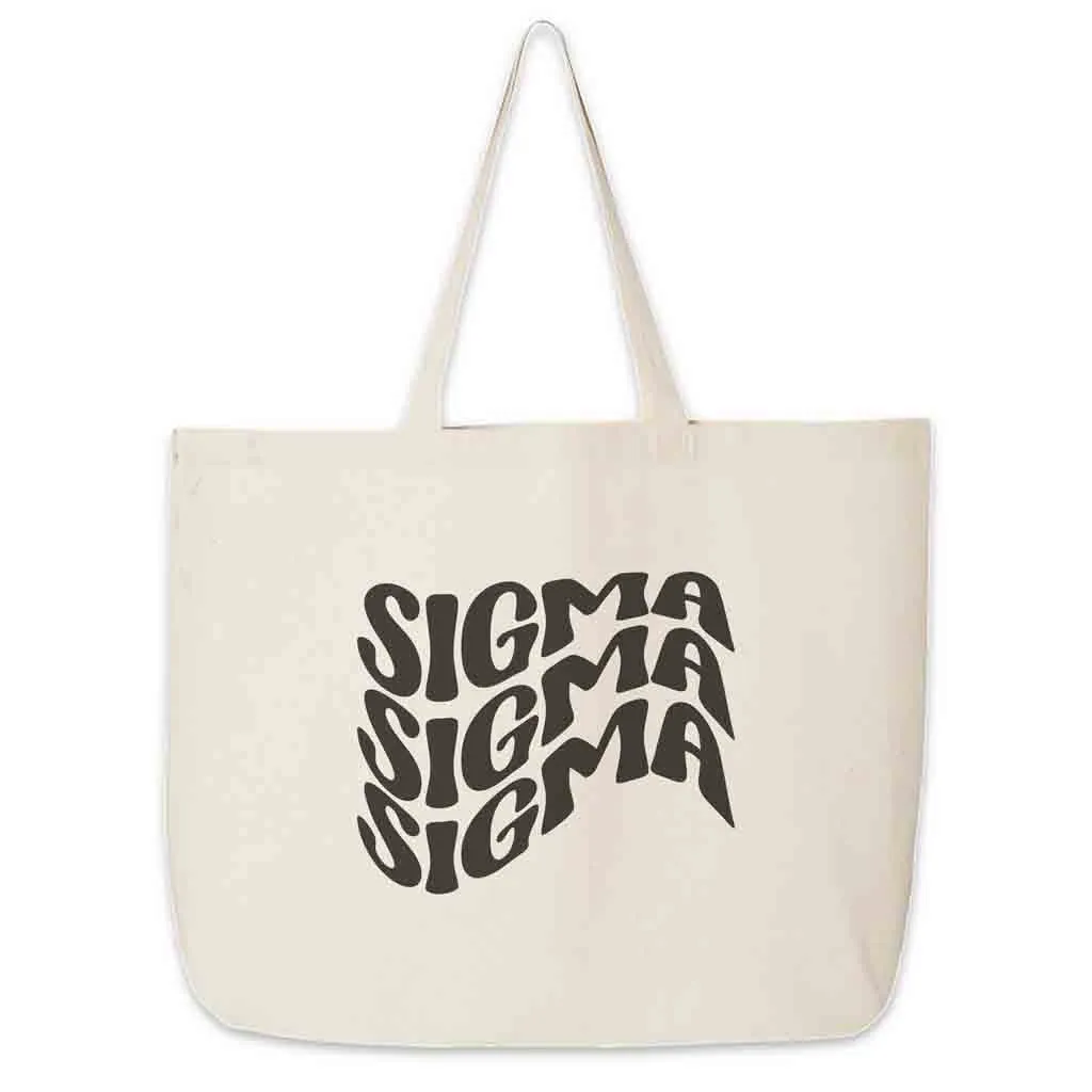 Retro Mod Sorority Name Canvas Tote Bag
