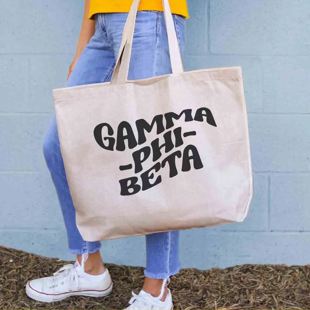 Retro Mod Sorority Name Canvas Tote Bag