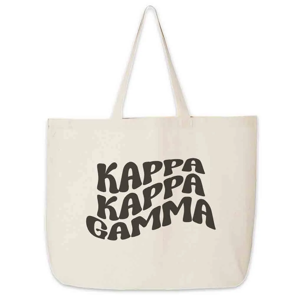 Retro Mod Sorority Name Canvas Tote Bag