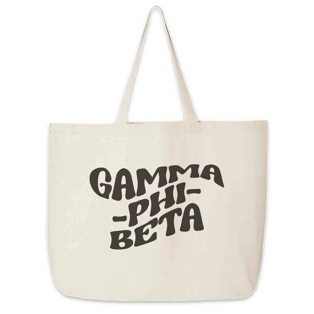 Retro Mod Sorority Name Canvas Tote Bag